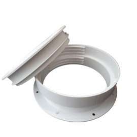 Mobile AC+ Dual Size Wall Mount Connector for Portable AC Vent, 6 and 6.5 Inches Hose Compatible, White, Cover Plug Included, Omni-Directional (Pack of 2)