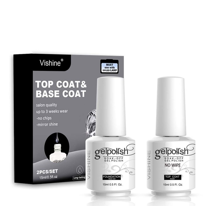 Vishine Esmalte de uñas de larga duración, base + top
