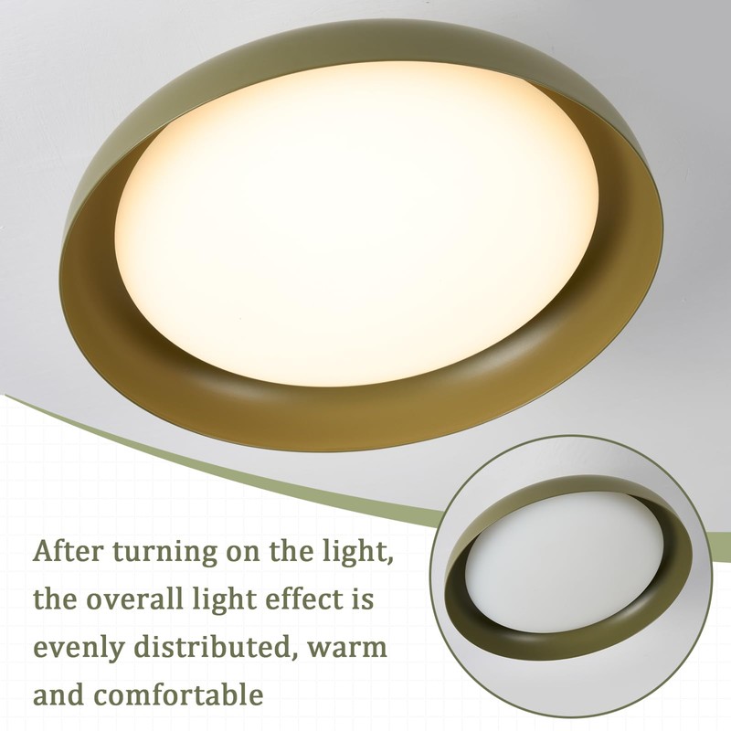 BISAMIYA Modern LED 12.6 inch Ceiling Light, Adjustable Semi Flush