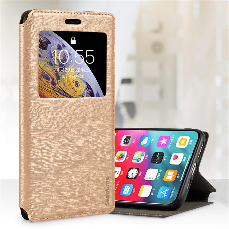 Shantime Viewable Window Leather Flip Case Compatible with AGM H5,
