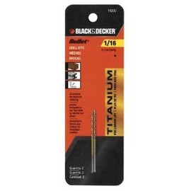 Black & Decker 19200 Two-Pack Titanium Bullet Drill Bit, 1/16-Inch