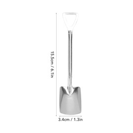 Juego de 4 Cucharas de Postre, Cuchara con Forma de Pala de Acero Inoxidable de 6 Pulgadas, Mini Cuchara Reutilizable para Helado, Fruta, Café, Yogur, Pastel(Pala Cuadrada)