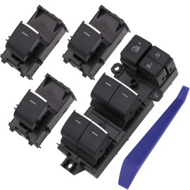 Obaee Interruptor de ventana lateral del conductor y 3 interruptores de ventana lateral del pasajero, compatible con Toyota RAV4 XA50 2019-2021, Toyota C-HR reemplazo OEM 84040-02180, 84040-0R020