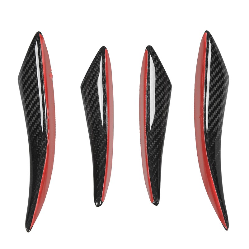 6Pcs Front Bumper Lip Spoiler Anti Collision Carbon Fiber Side