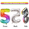 40 Inch Rainbow Gradient Number Balloons 0-9, Self Inflating Foil