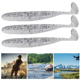 Zer one 20 UNIDS Pesca Suave Señuelo 7.5 cm / 2g De Plástico T Cola Cebo Artificial Gusano Swimbait para Bajo Trucha Leucomas Accesorio de Pesca(10 * 7 * 2cm-Blanco)