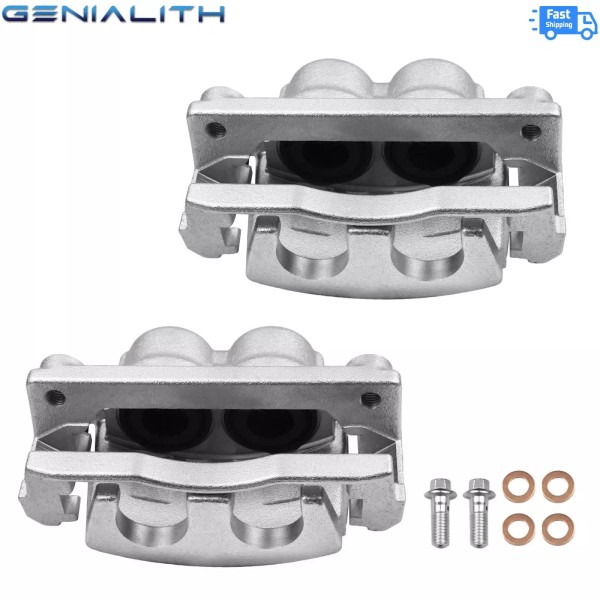 Genialith 2x Brake Caliper w/Bracket for Chevy Trailblazer GMC Envoy