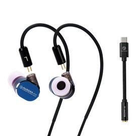 HiFiGo Wired Earphones, Gaming Earphones, Earphones, Rose Technics, Aurora Ultra 1 Planar + 1 Dynamic Driver, In-Ear Monitor Earphones, Type C-3.5 mm Conversion Adapter Included, DAC, High Resolution HiFi Sound Quality, For Commuting, Office Work, Travel, Games, E-Sports, Studying (Blue)