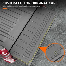 powoq Tailgate Mat Compatible with 2022 2023 2024 2025 Nissan Frontier Tailgate Liner TPE Truck Mat Replacement for 2022-2025 Nissan Frontier Accessories(Stripe Style Tailgate Mat)