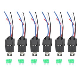 Car Automobile Electronic Relays with Safety Fuse Normally Open 30A/12VDC Sockets Set