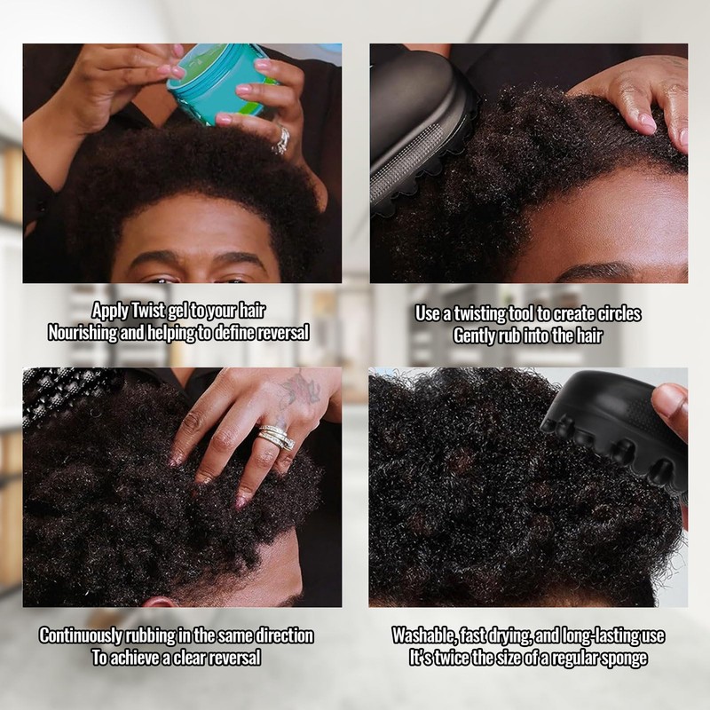 Rubber Twist Curling Hair Brush, African Curly Rubber Brush Sponge,