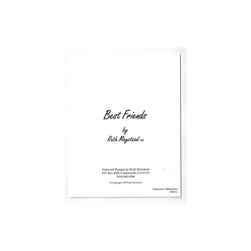 Ruth Maystead Miniature Schnauzer Head Study 12 Note Cards w/Envelopes