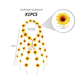 KRYMSON 1 x Sunflower Headband, Flower Hair Accessories, Women's Garland, Performance Accessories, Prom Headband, Suitable for Stage Performances, Birthdays, Parties, Carnival etc