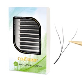 COZBIRD Eyelash Extensions, 3D W Volume Eyelashes, Ready-to-Use Fan Eyelash Extensions, Tufted Eyelashes, Artificial, Natural, Soft (Thickness 0.07 mm, C Curl 13 mm)