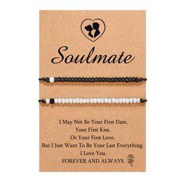 Stocking Stuffers Holiday Outfits for Women 2024 Couples Gift Ideas Pinky Promise Bracelet Natural Stone Bracelets Gifts for Boyfriend Girlfriend Christmas Gifts for Couples