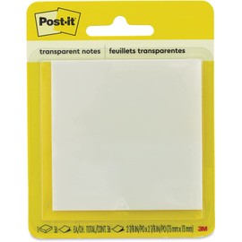 Post-it Transparent Notes, 2.88 in x 2.88 in, Clear, 36 Sheets/Pad, Repositionable See-Through Sticky Notes for Studying, Crafting, and Annotating Documents
