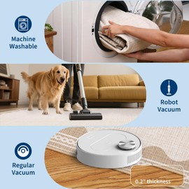 Scalloped 4x6 Rug Non-Slip Washable Low-Pile Carpet - Solid Beige Modern Rugs for Bedroom Living Room Nursery Kitchen Entryway Indoor Mat with Rubber Back