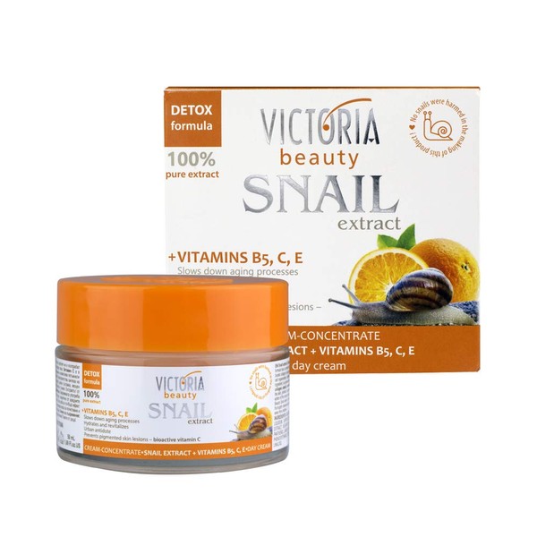 Victoria Beauty - Snail Cream with Vitamin C, B5 & E, Snail Slime Cream, Anti-Ageing Face Cream, Eye Cream for Wrinkles and Dark Circles, Snail Cream (1 x 50 ml)