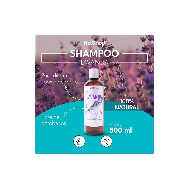 NATSHOP | Kit 3 Shampoos Naturales de Lavanda y Vitamina