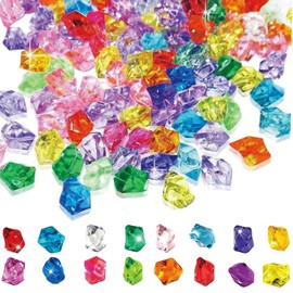 Catelves Pack of 200 Gemstones for Children, Diamonds Children, Diamond Decoration, Acrylic Diamonds, Decorative Diamonds, Glass Stones, Colourful Plastic Diamonds, for Weddings, Table Decoration,