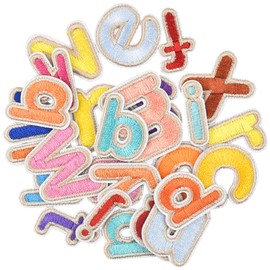 Pack of 52 Patches Letters, Alphabet Embroidery Patches for Iron-on or Sew On Embroidered A-Z for Jackets, Shirts, Jeans and Crafts Sewing Projects