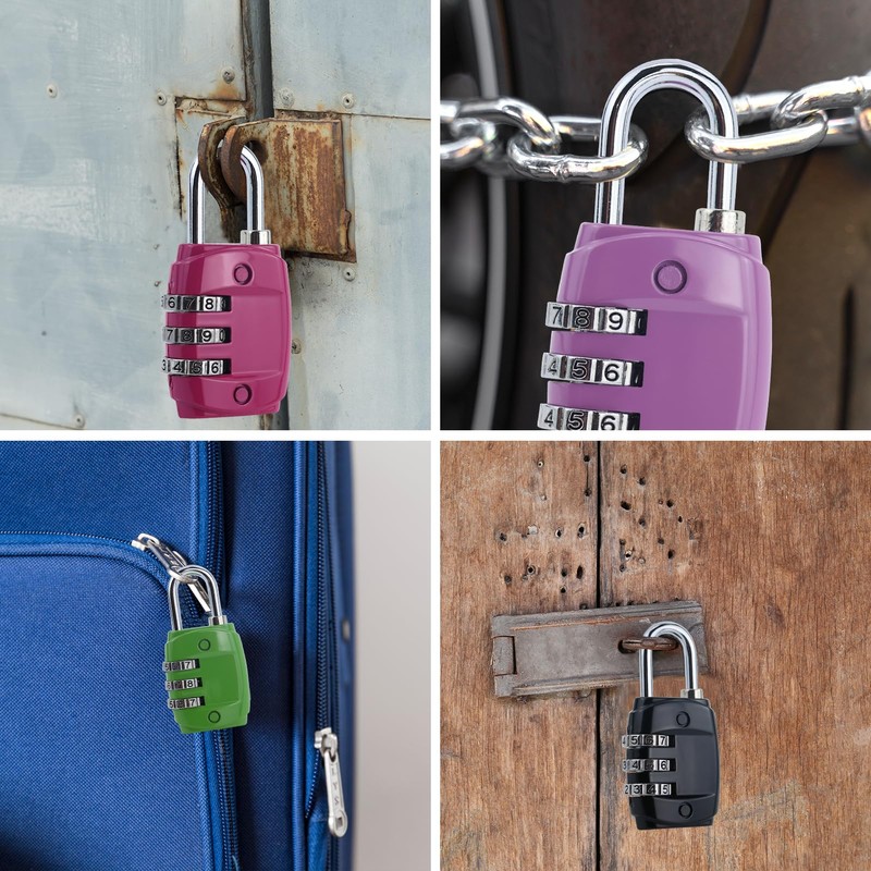 Lock with Combination Code, 6 Packs 3 Digit Anti-Rust Weatherproof