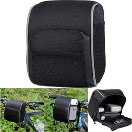 Boxonly Cycling Handlebar Bag, Waterproof Black Bike Frame Bag, Large Capacity Bike Handlebar Bag with Easy Attachment, Compact Front Storage Bag for MTB and Road Bikes, 7" x 6" / 19 x 14 cm