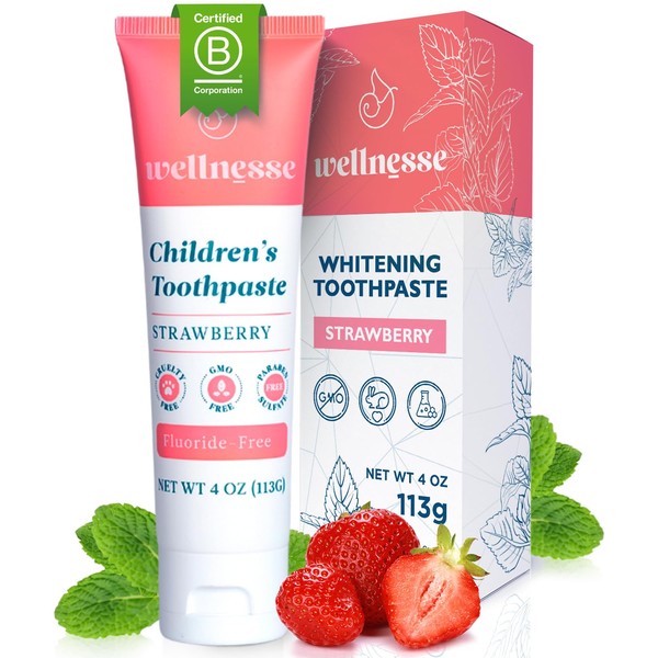 Wellnesse Kids Hydroxyapatite Toothpaste with Xylitol & Fluoride-Free - Natural