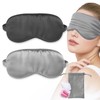 Keeshibao 2-Pack Silk Eye Masks for Sleeping, Sleep Mask for Women Men, Lightweight Blackout Eyeshade Masks Satin Night Eyeshade Covers for Travel Airplane Outdoor(Black, Grey)