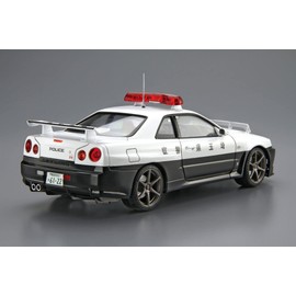 Aoshima Bunka Kyozai 1/24 The Patrol Car Series No. 1 Nissan BNR34 Skyline GT-R Patrol Car 1999 Plastic Model