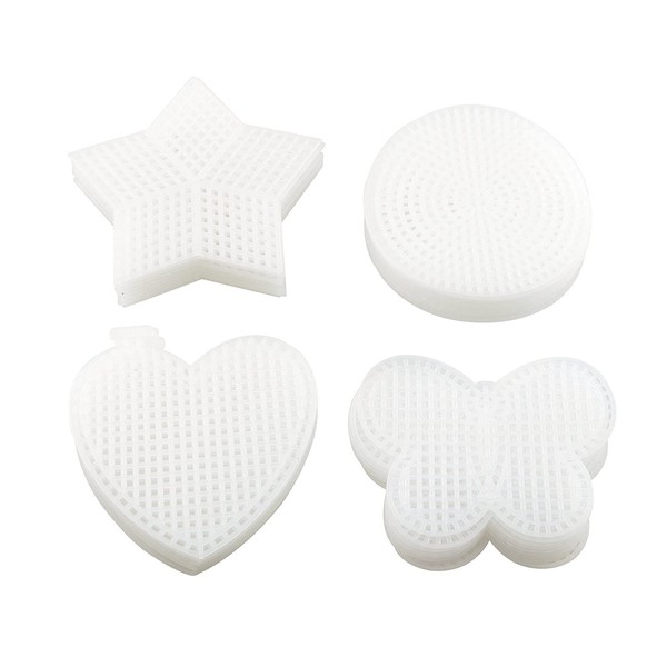 E-outstanding 40pcs 3Inch White Plastic Canvas Sheets for DIY Embroidery,