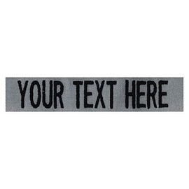 Custom Uniform Name Tape. Foliage Gray, 5 Inch Hook Fastener
