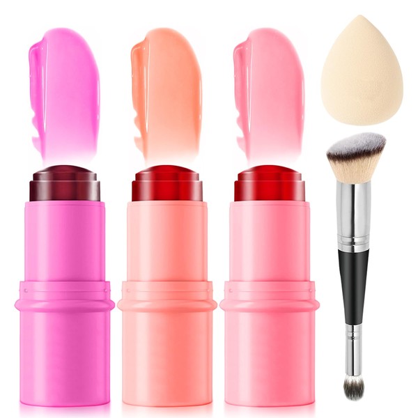 3Pcs Cream Contour Stick Makeup Kit, Shades with Highlighter, Blush