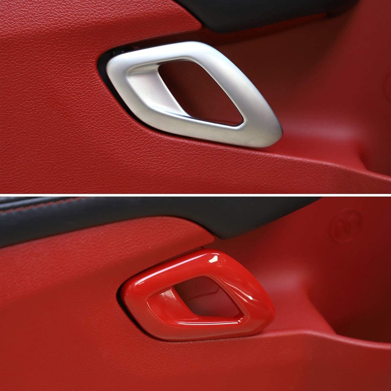 Voodonala Manija de Puerta Interior compatible with Dodge Challenger, Rojo