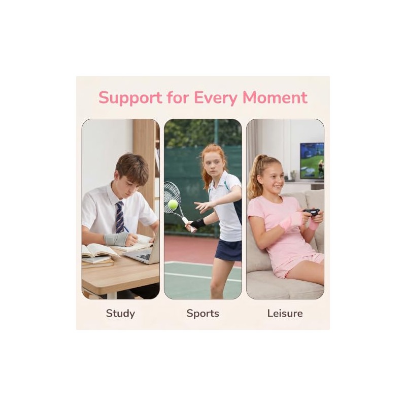 Kids Wrist Brace Set 4 Pack Adjustable Support Straps for