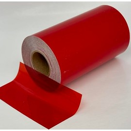 Transparent Vinyl Tape with Self-Adhesive. (4 inch x 25 ft, Red)