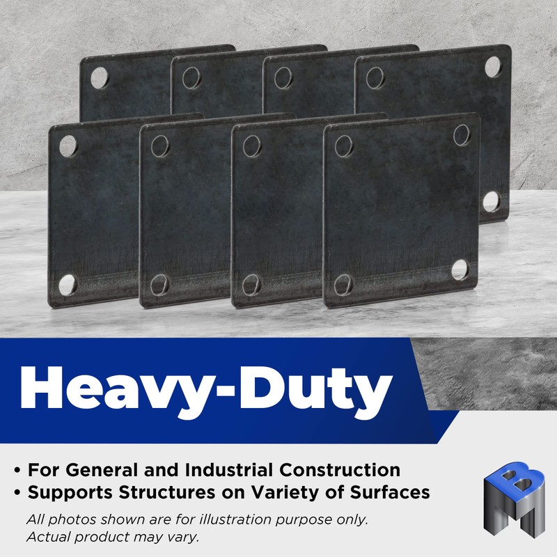 Bobco Metals 6”X6” Weldable Square Steel Metal Baseplate - A36
