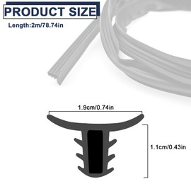 2.0m Universal Car Slit Windshield Trim Strip, Car Rubber Seal Protector Guard Strip, Car Dashboard Seal Strip, Dashboard Panel Sound Insulation Adhesive Strips, Suitable for Cars, Trucks, Boats, RVs