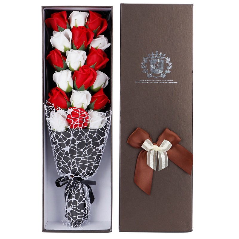 Artificial Soap Flowers Rose Bouquet Gift Box Simulation Rose Valentines