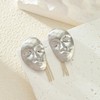 Silver Mask Face Tassel Earrings Statement Dangle Earrings for Women