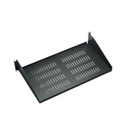 ICC 2U Server Rack Shelf, Heavy-Duty Ventilated Steel Cantilever Tray for 19" Network Equipment Racks, 10" Deep, 50 lbs Capacity, Single-Pack, Black