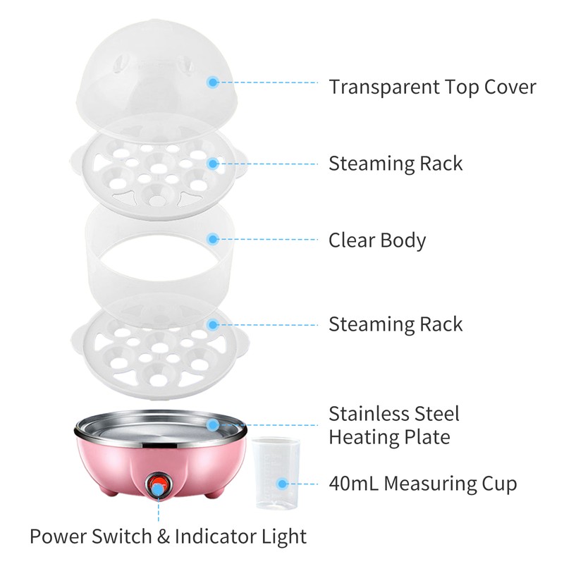 Double Layer Egg Cooker 14 Egg Capacity Hard Boiled Egg