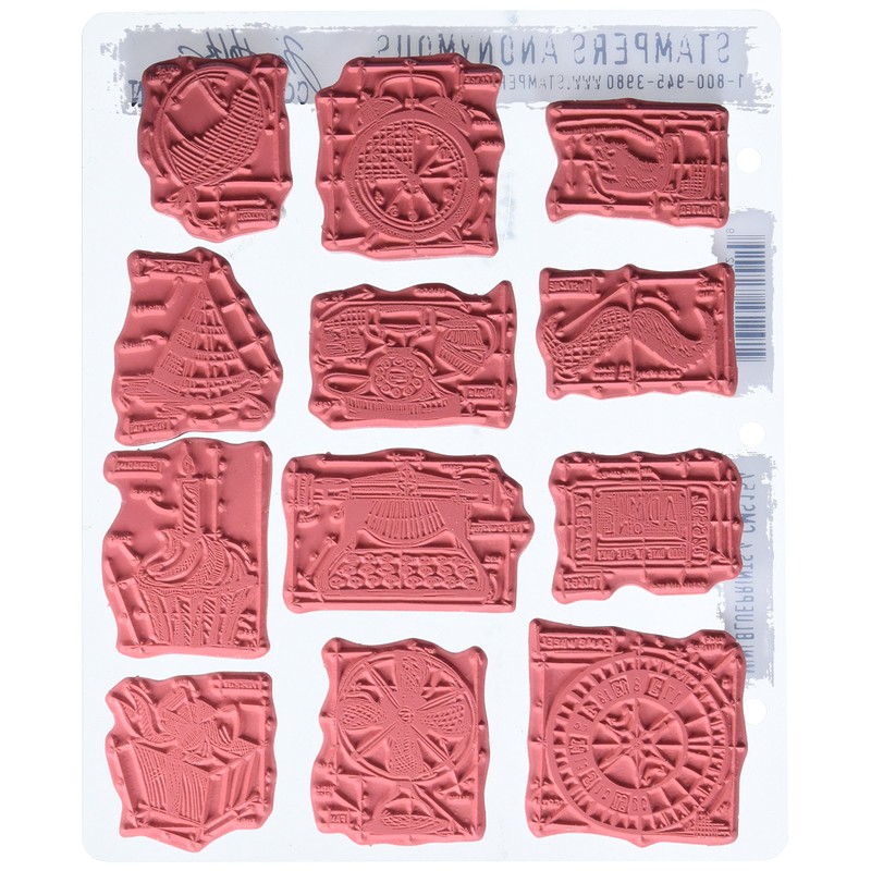 Tim Holtz Cling Mounted Stamp Sets Stampers Anonymous Mini Blueprints