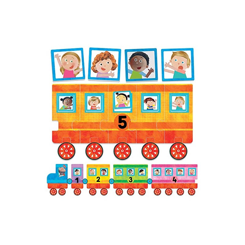 Headu DE52590 123 Big Train Educational Game Montessori, Orange