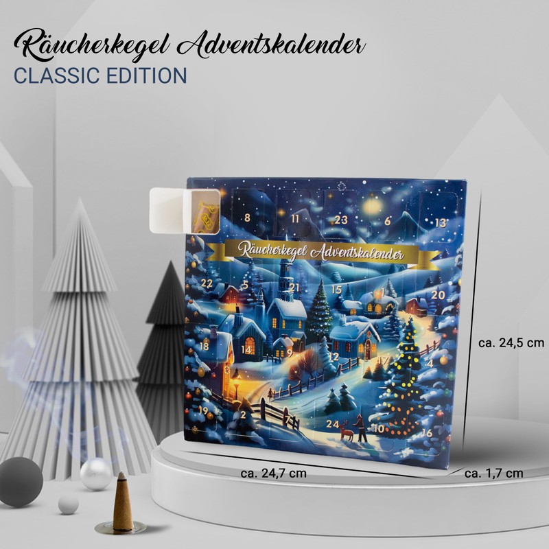 Luxflair Incense Cones Advent Calendar, 24 Fragrances (Total 48 Cones),