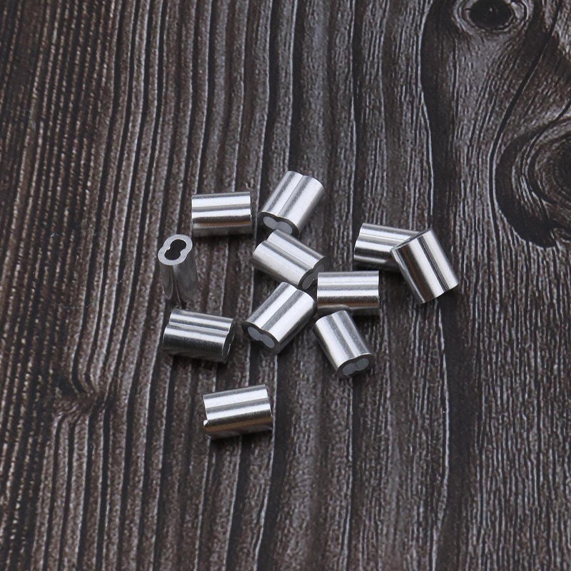 ECSiNG 200pcs Aluminum Sleeves Clips with Double Holes for 1.2