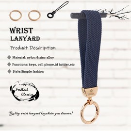 YOYOL Elastic Lanyard on the Wrist, Key Ring, Cool Keyring for Men and Women, 207 Charcoal