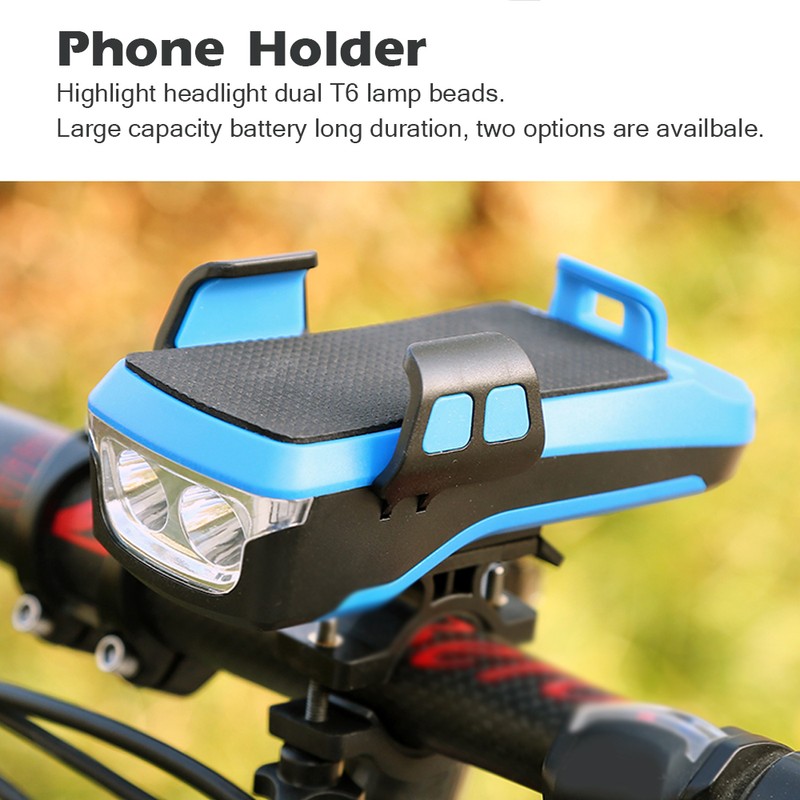 Multifunction Bike Light With Phone Holder Bicycle Highlight 2400/4000mAh Power