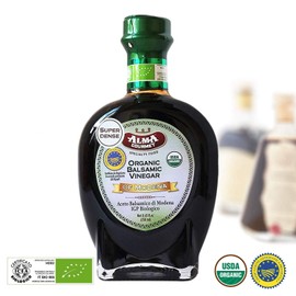 Organic Super Dense Italian Balsamic Vinegar of Modena I.G.P. | No Added Sulfites/Caramel | USDA and ICEA Certified | 250 Milliliter | 8.5 Fluid Ounce