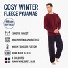 INSIGNIA Mens Fleece Long Sleeve Top Pyjamas Sets (Wine-Navy, XL)
